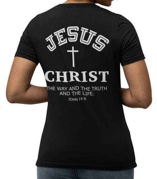 Jesus Christ The Way The Truth and the Life Women's V-Neck T-Shirt