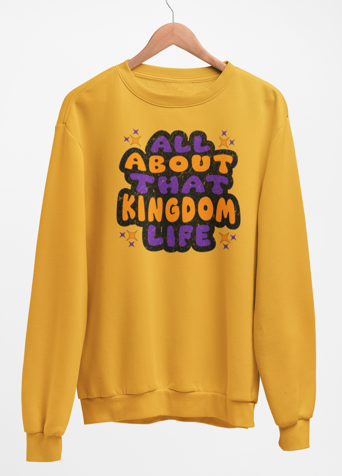 All About That Kingdom Life In Purple & Orange Sweatshirt
