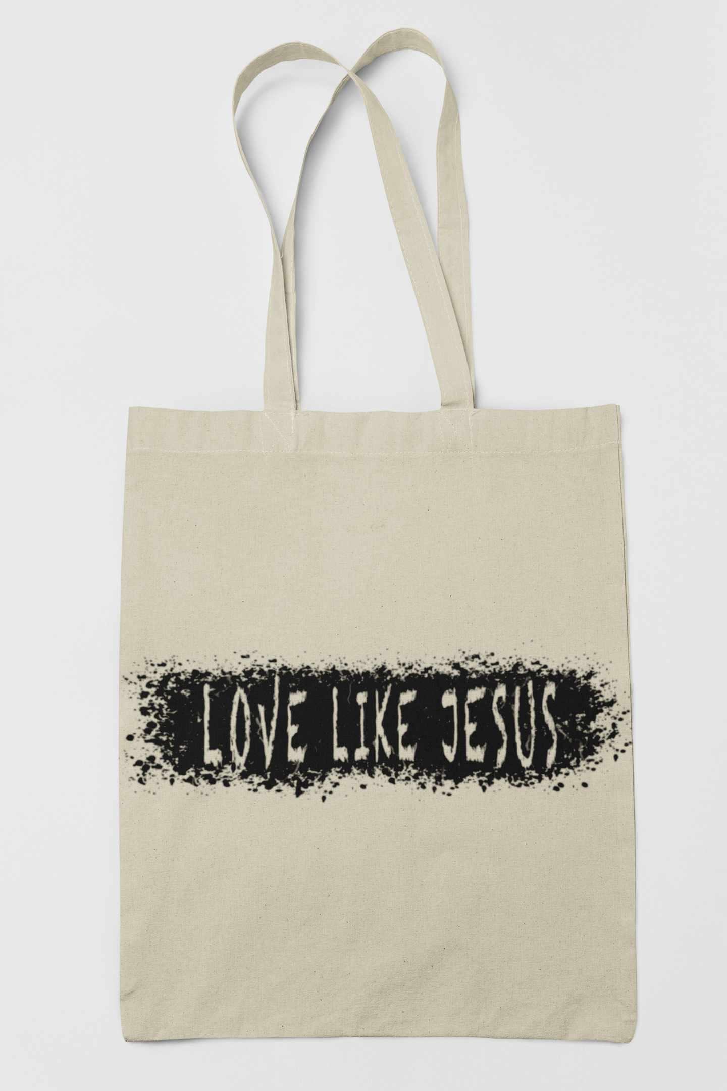 Love Like Jesus Black Graphic Tote Bag