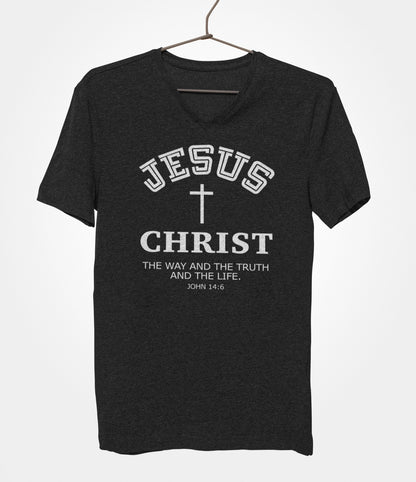 Jesus Christ The Way The Truth and the Life Women's V-Neck T-Shirt