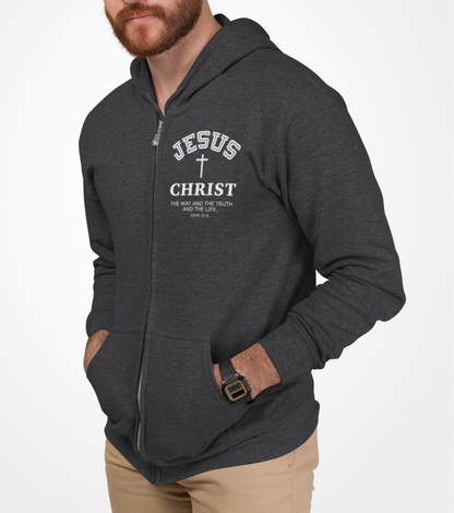 Jesus Christ The Way The Truth and the Life Full Zip-Up Hoodie