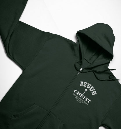 Jesus Christ The Way The Truth and the Life Full Zip-Up Hoodie