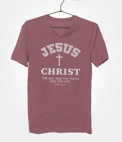 Jesus Christ The Way The Truth and the Life Women's V-Neck T-Shirt