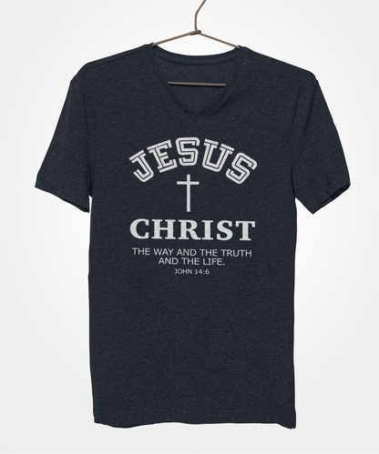 Jesus Christ The Way The Truth and the Life Women's V-Neck T-Shirt