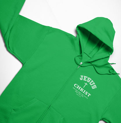 Jesus Christ The Way The Truth and the Life Full Zip-Up Hoodie