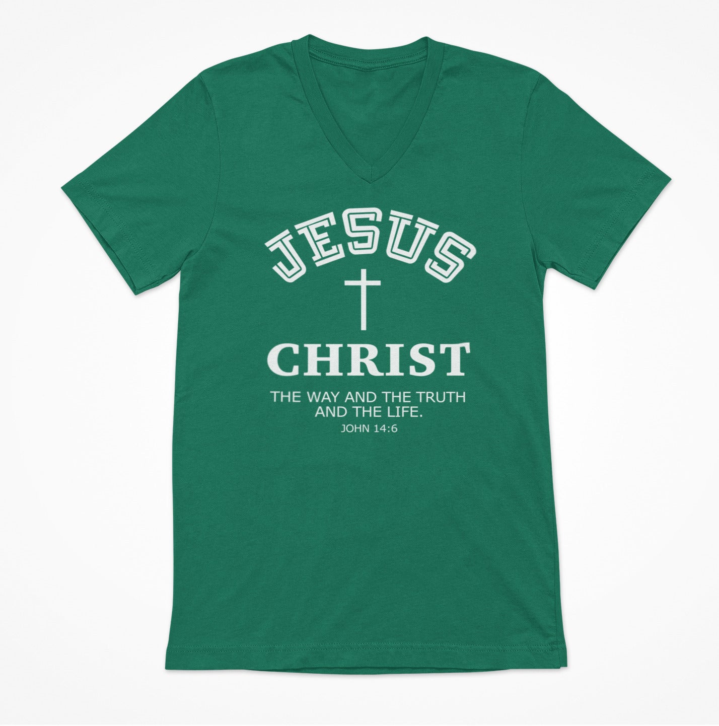 Jesus Christ The Way The Truth and the Life Women's V-Neck T-Shirt