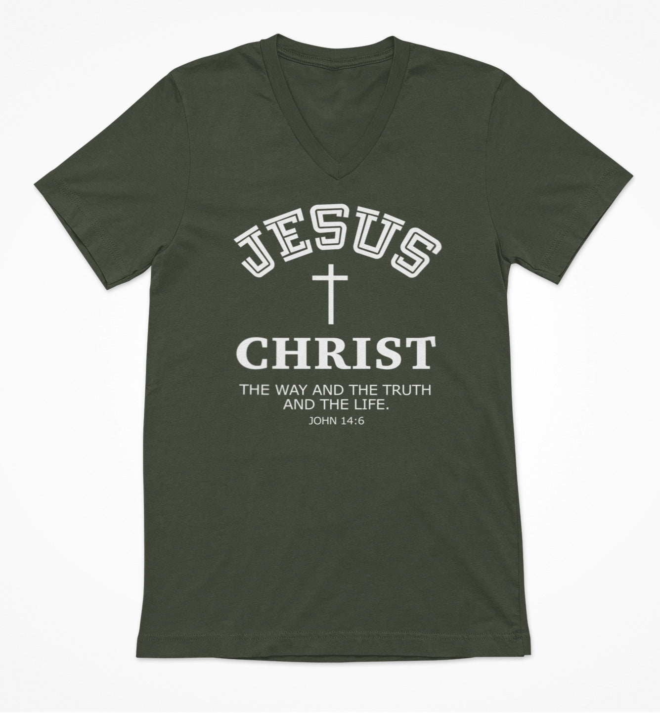 Jesus Christ The Way The Truth and the Life Women's V-Neck T-Shirt