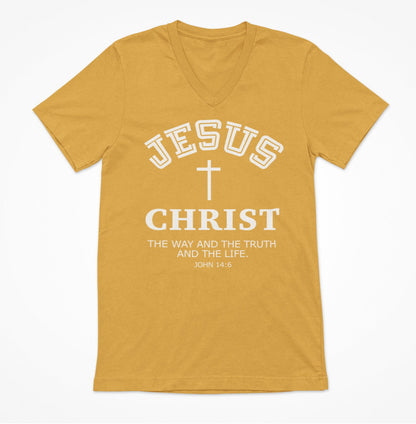 Jesus Christ The Way The Truth and the Life Women's V-Neck T-Shirt