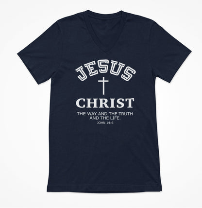 Jesus Christ The Way The Truth and the Life Women's V-Neck T-Shirt