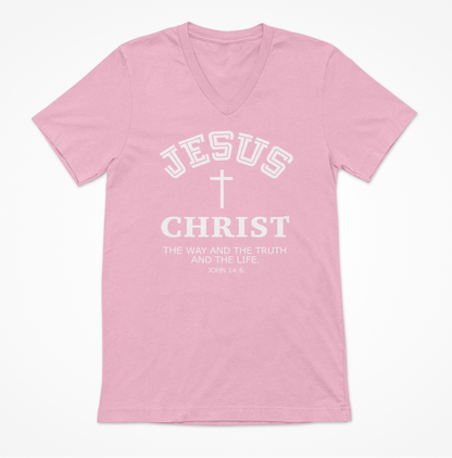 Jesus Christ The Way The Truth and the Life Women's V-Neck T-Shirt