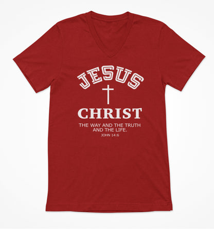 Jesus Christ The Way The Truth and the Life Women's V-Neck T-Shirt