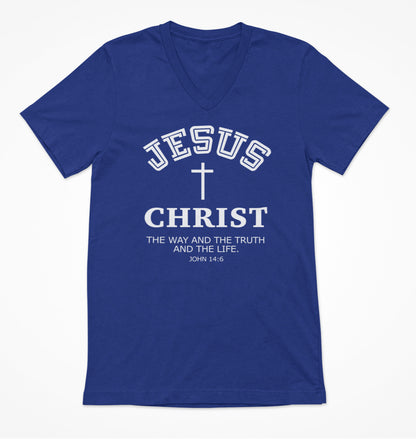 Jesus Christ The Way The Truth and the Life Women's V-Neck T-Shirt