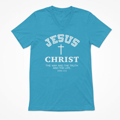 Jesus Christ The Way The Truth and the Life Women's V-Neck T-Shirt