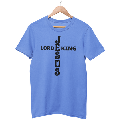 Jesus King Lord Black Text T-Shirt