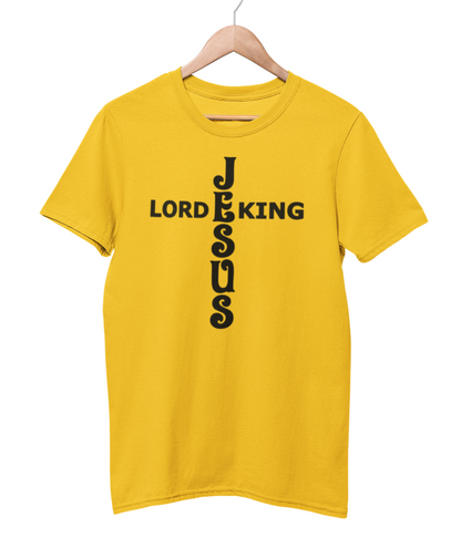 Jesus King Lord Black Text T-Shirt
