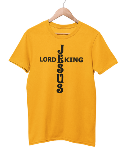 Jesus King Lord Black Text T-Shirt