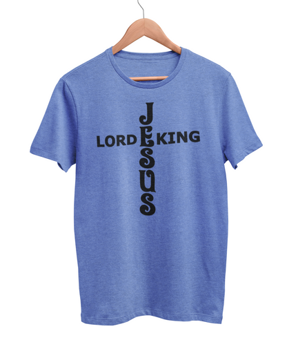 Jesus King Lord Black Text T-Shirt