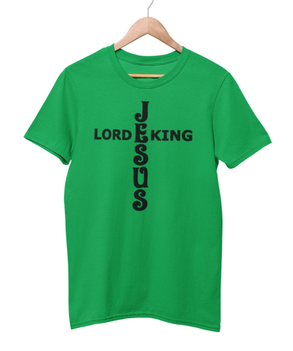 Jesus King Lord Black Text T-Shirt