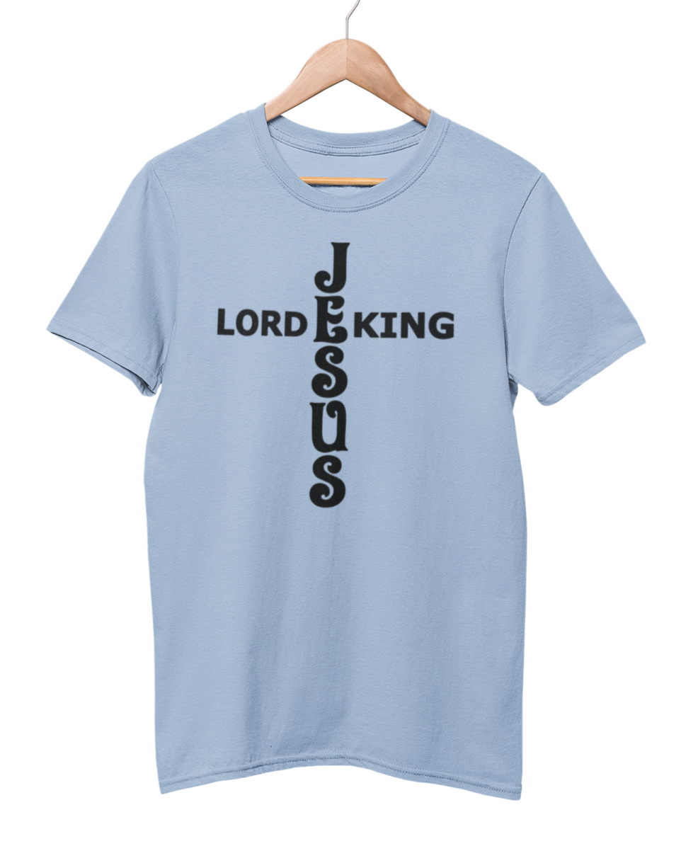 Jesus King Lord Black Text T-Shirt