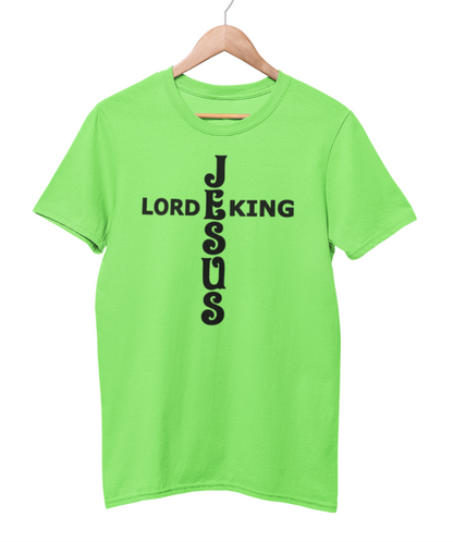 Jesus King Lord Black Text T-Shirt