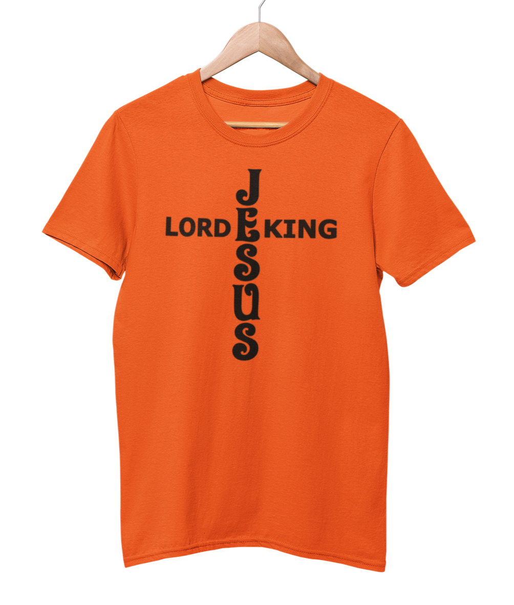 Jesus King Lord Black Text T-Shirt