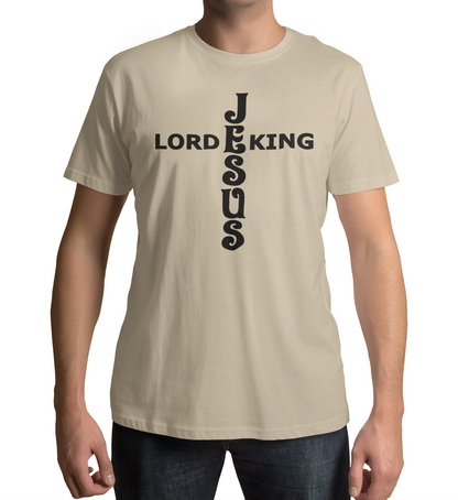 Jesus King Lord Black Text T-Shirt