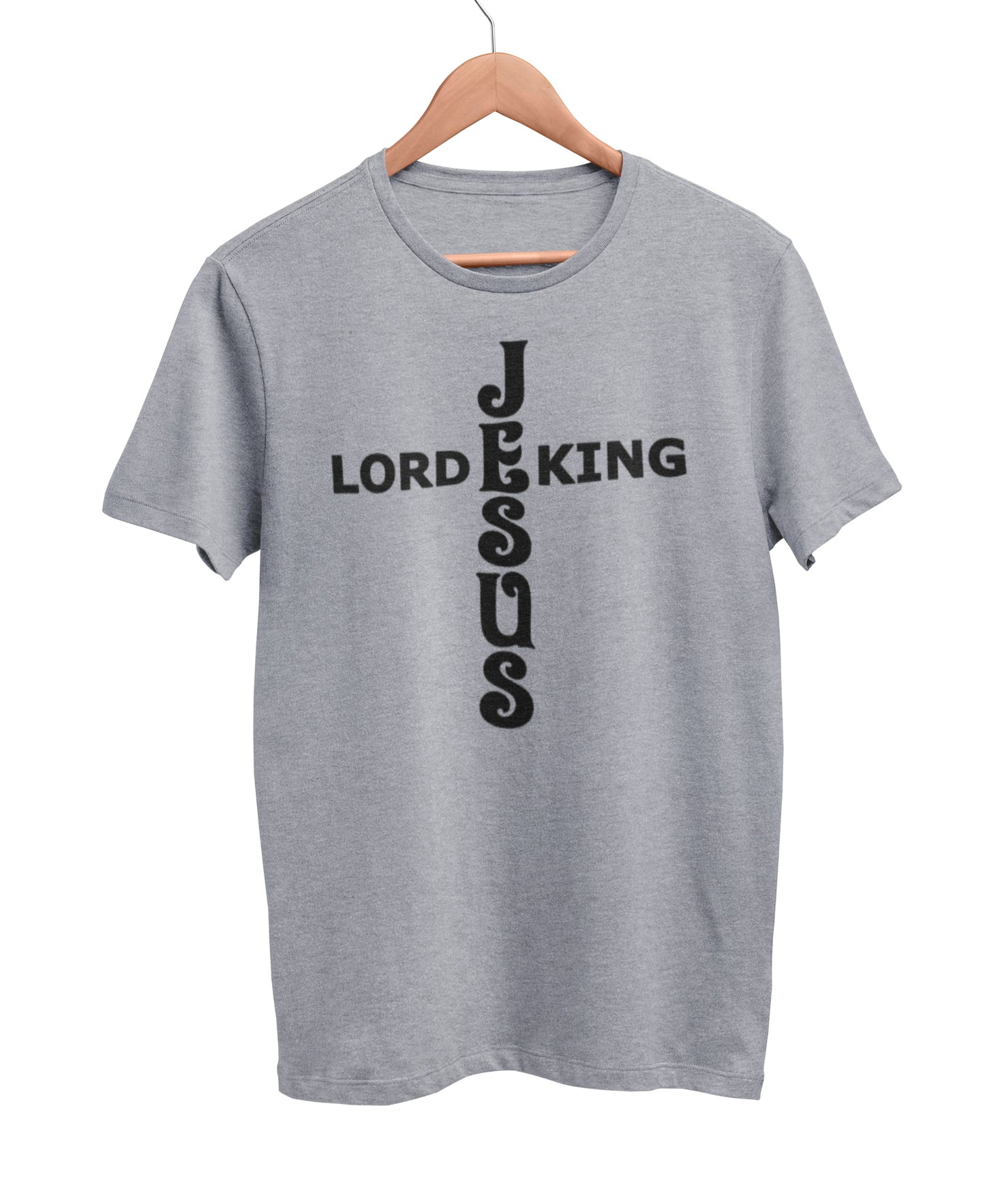 Jesus King Lord Black Text T-Shirt