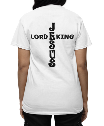 Jesus King Lord Black Text T-Shirt
