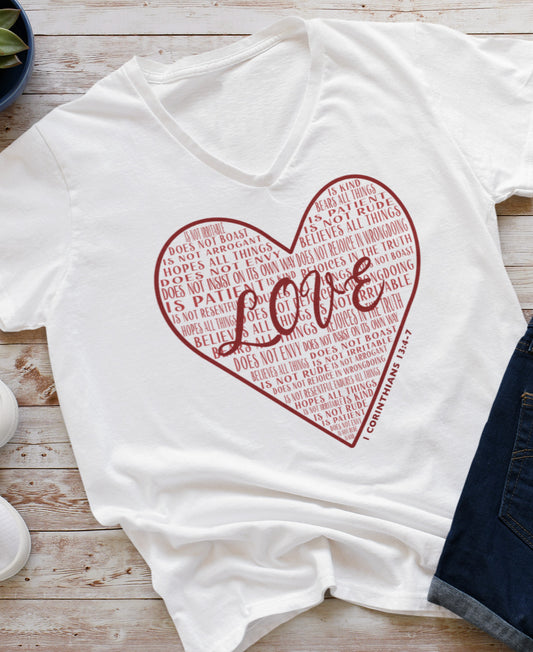 White Women's V-Neck T-Shirt