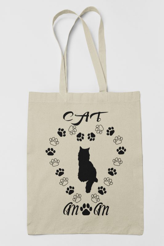 Cat Mom Canvas Tote Bag