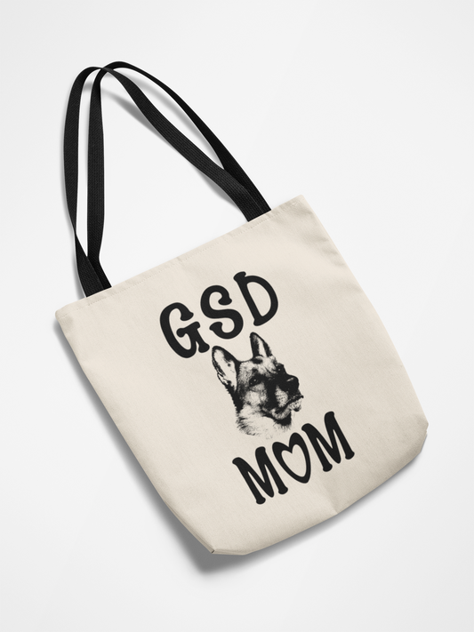 GSD Mom Canvas Tote Bag With Black Handles