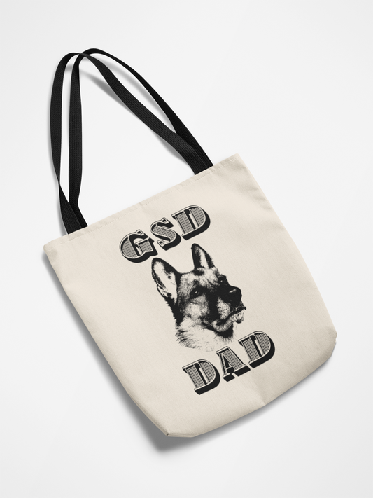 GSD Dad Canvas Tote Bag With Black Handles