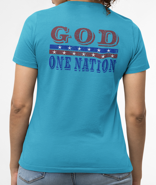 Turquoise Women's V-Neck T-Shirt 