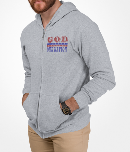 One Nation Under God Full Zip Hoodie