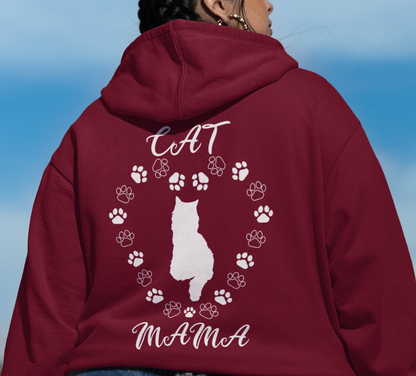 Cat Mama White Full Zip Hoodie