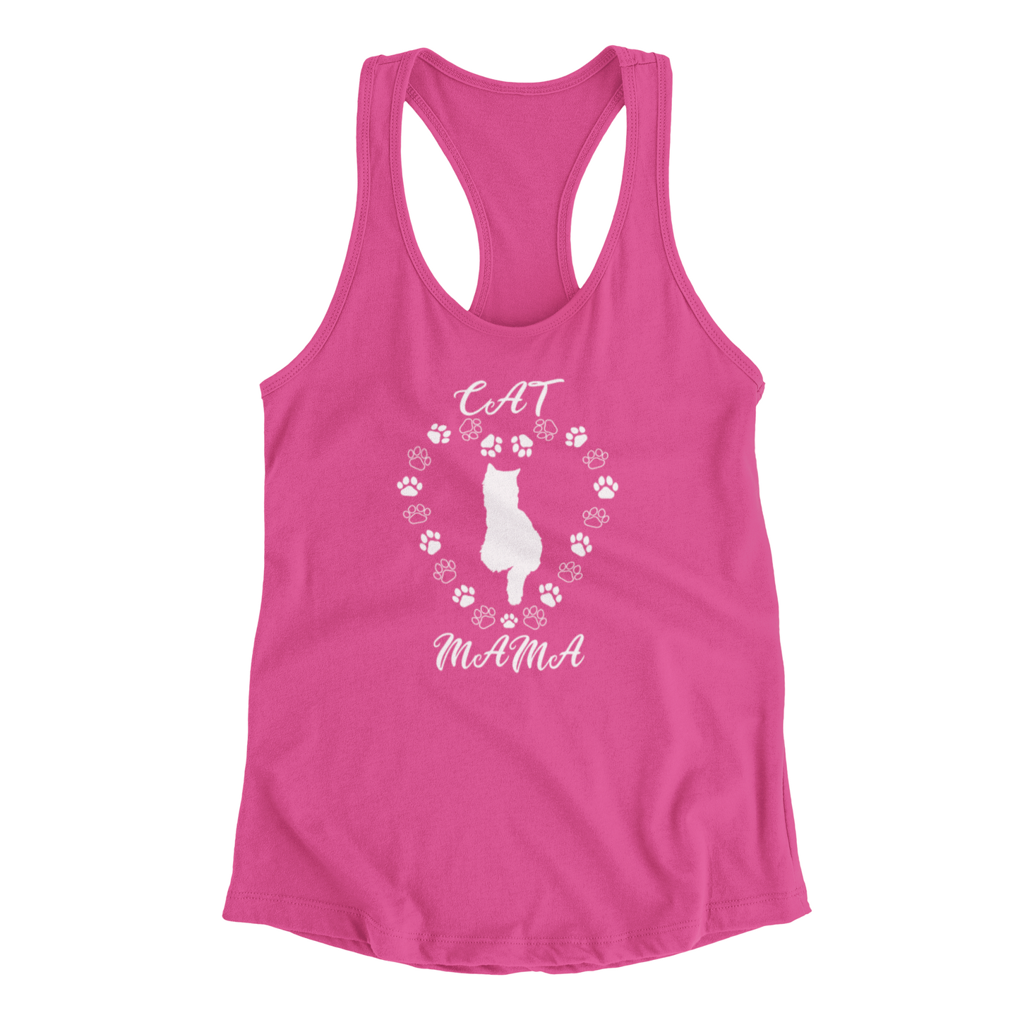 Cat Mama White Women's Racerback Tank Top