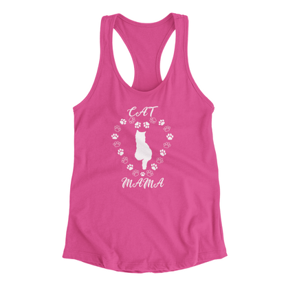 Cat Mama White Women's Racerback Tank Top