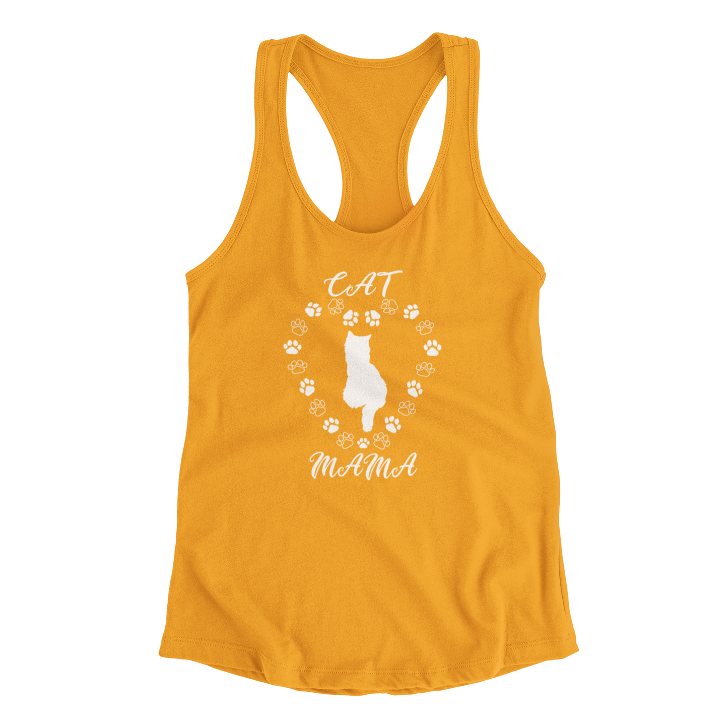 Cat Mama White Women's Racerback Tank Top