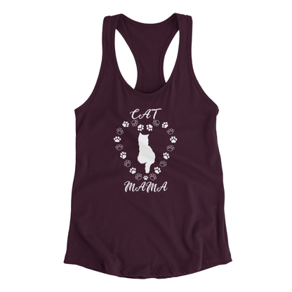 Cat Mama White Women's Racerback Tank Top