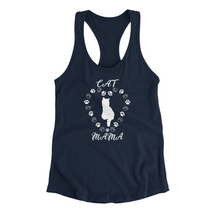 Cat Mama White Women's Racerback Tank Top