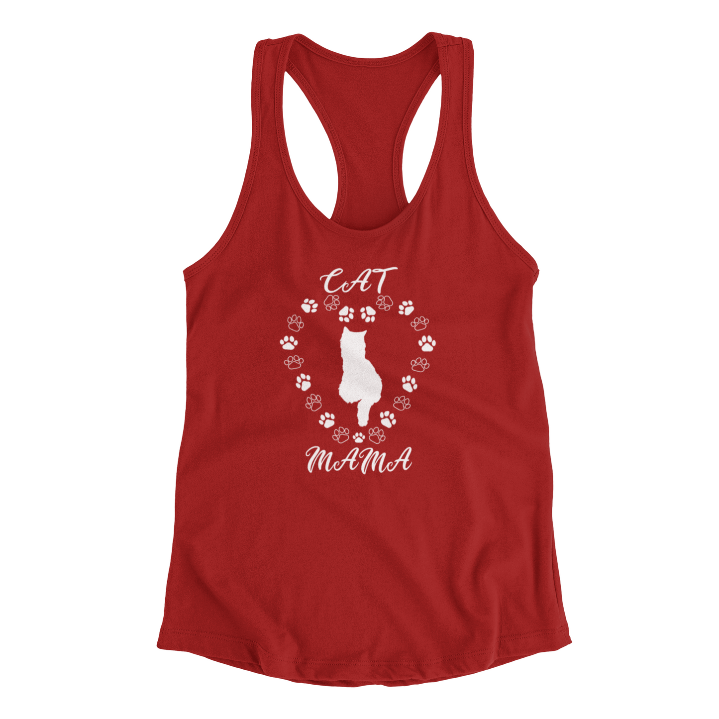 Cat Mama White Women's Racerback Tank Top
