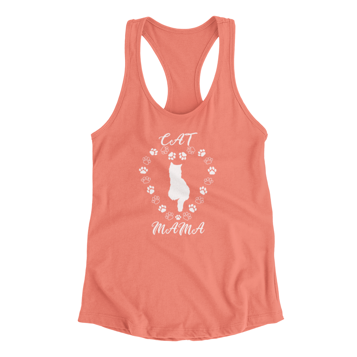 Cat Mama White Women's Racerback Tank Top