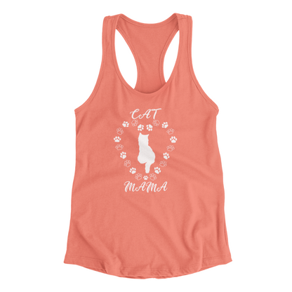 Cat Mama White Women's Racerback Tank Top
