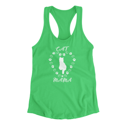 Cat Mama White Women's Racerback Tank Top
