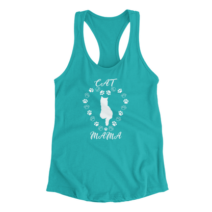 Cat Mama White Women's Racerback Tank Top