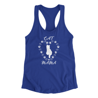 Cat Mama White Women's Racerback Tank Top