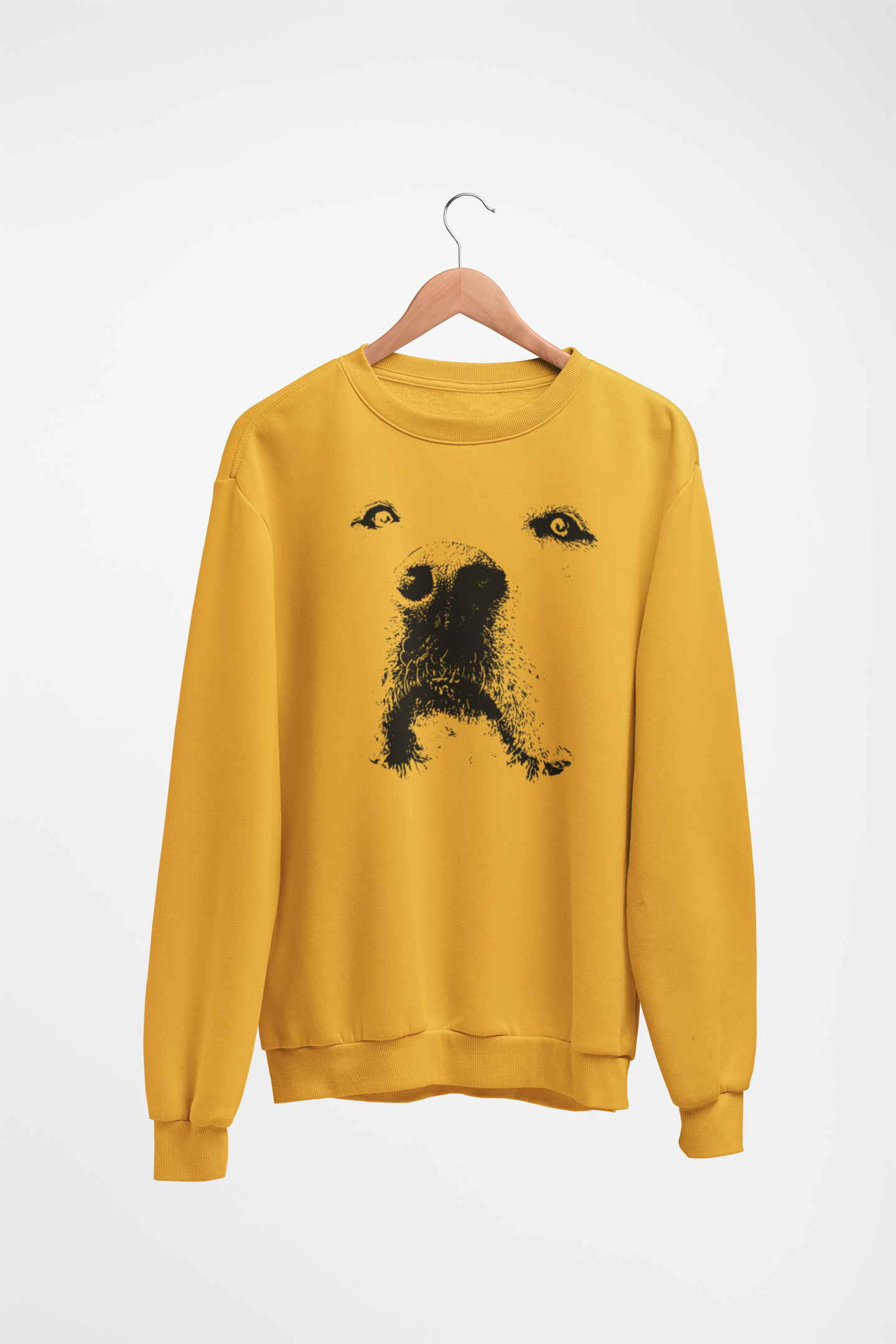 Dog Face Graphic Fleece Crew Sweatshirt