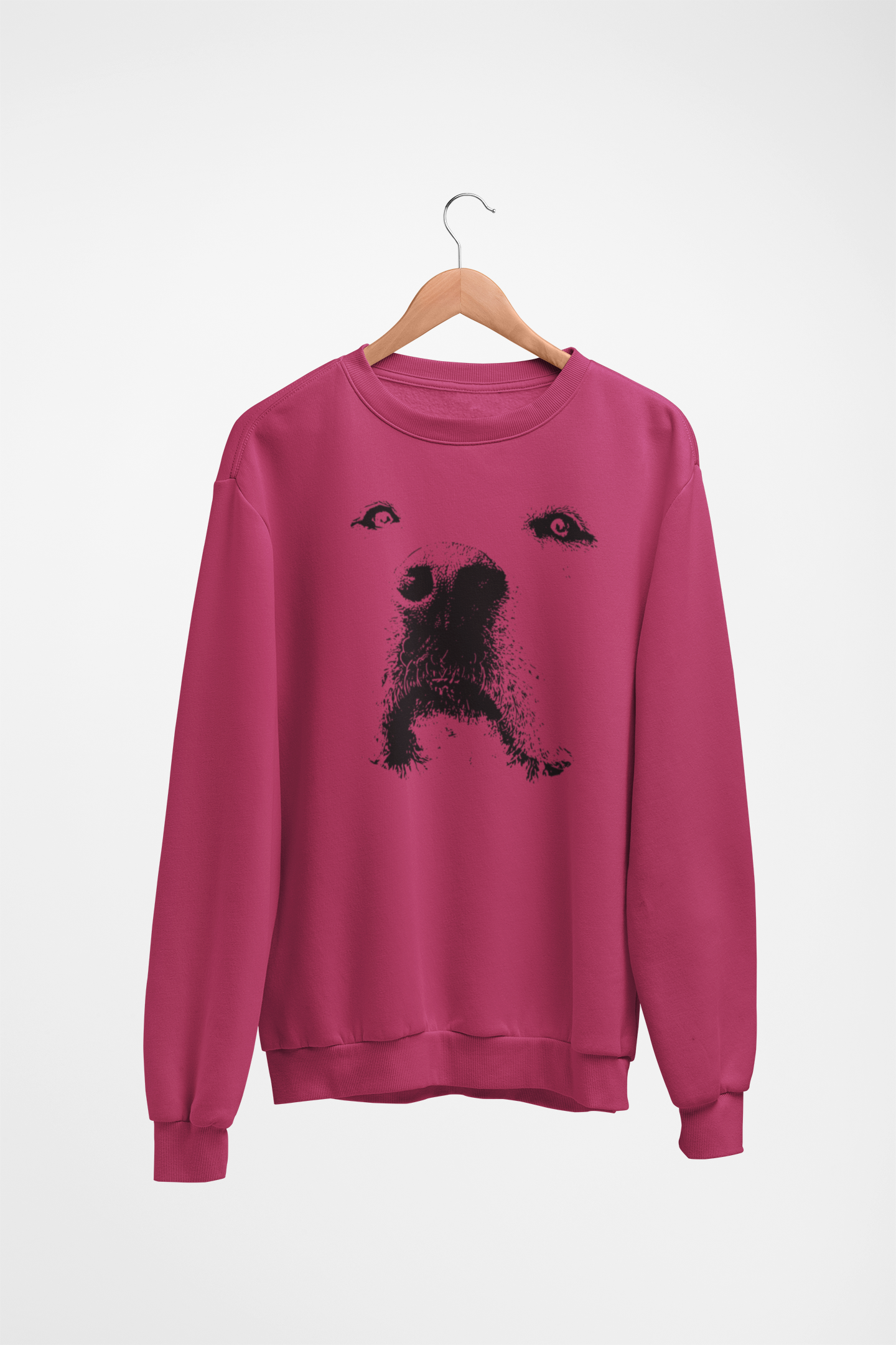 Dog Face Graphic Fleece Crew Sweatshirt