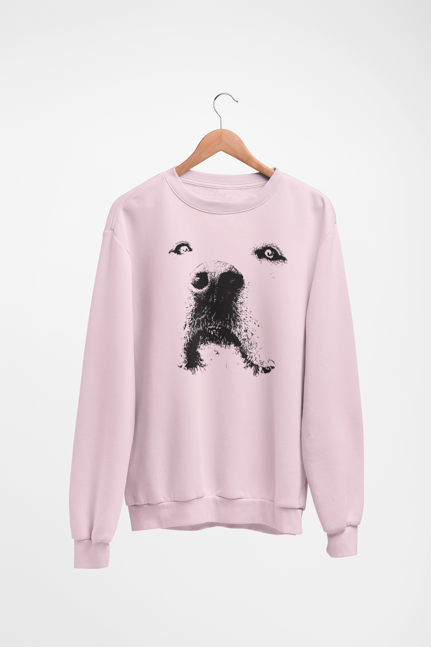 Dog Face Graphic Fleece Crew Sweatshirt