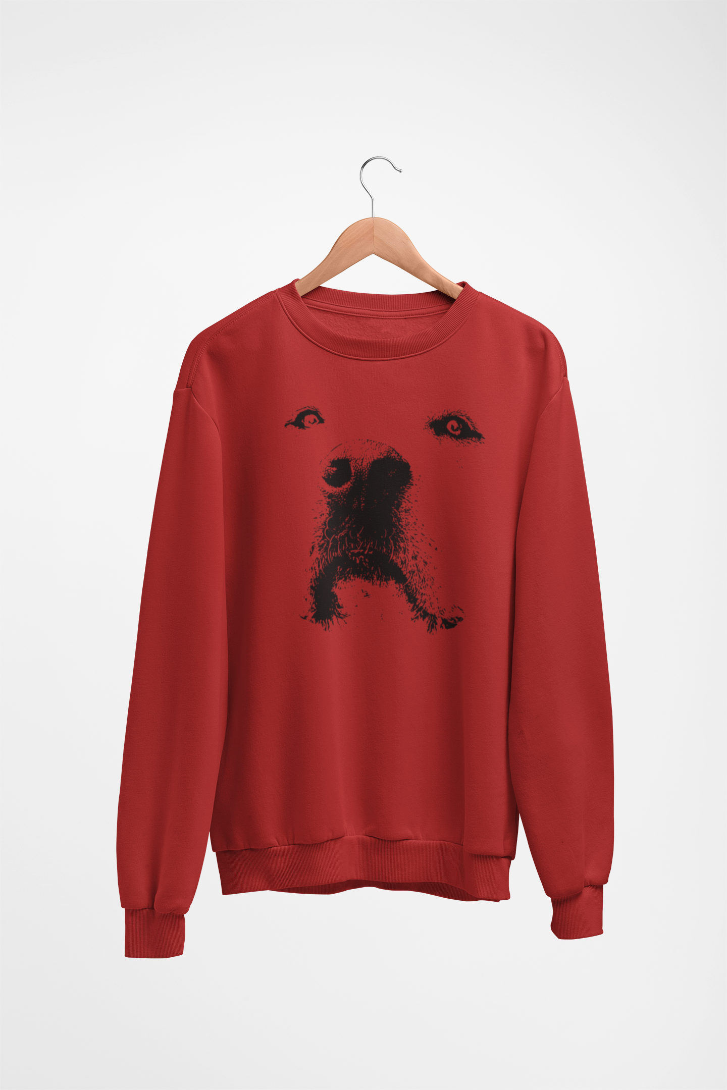 Dog Face Graphic Fleece Crew Sweatshirt
